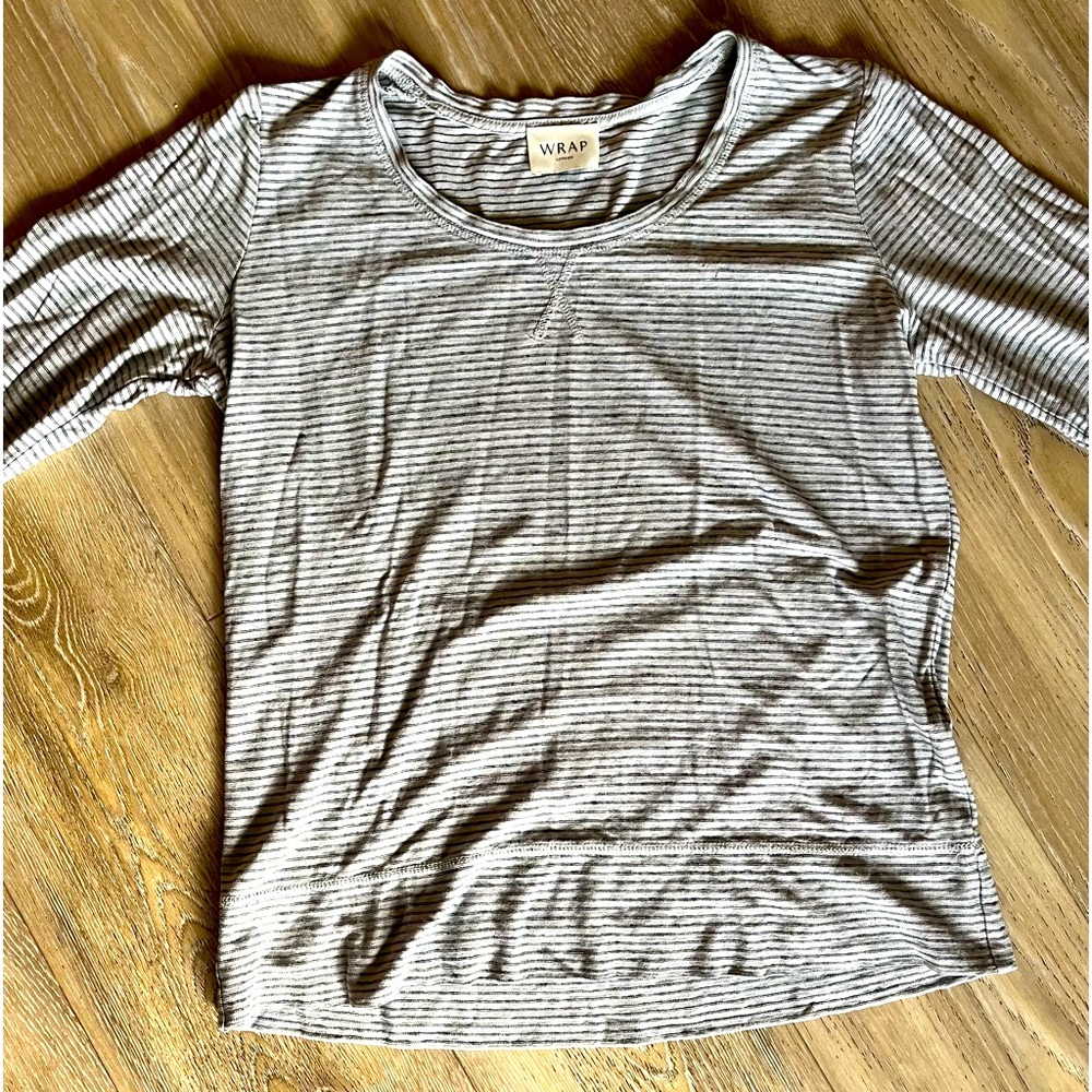 Wrap London Gray Striped Top